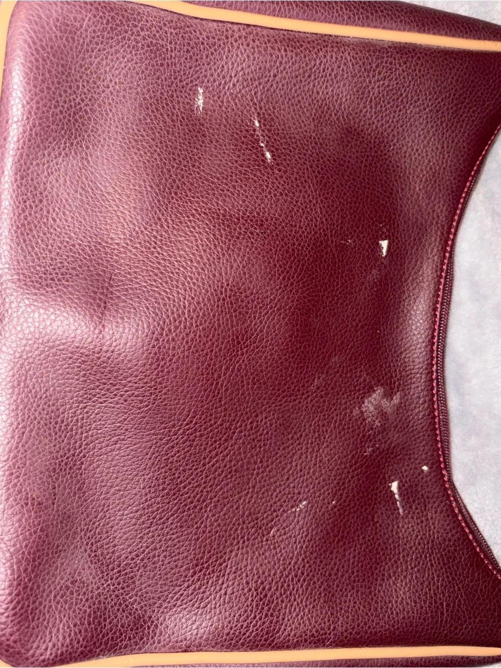 Y2K Made in Italy Burgundy & Tan Studded Shoulder Bag 2000s
